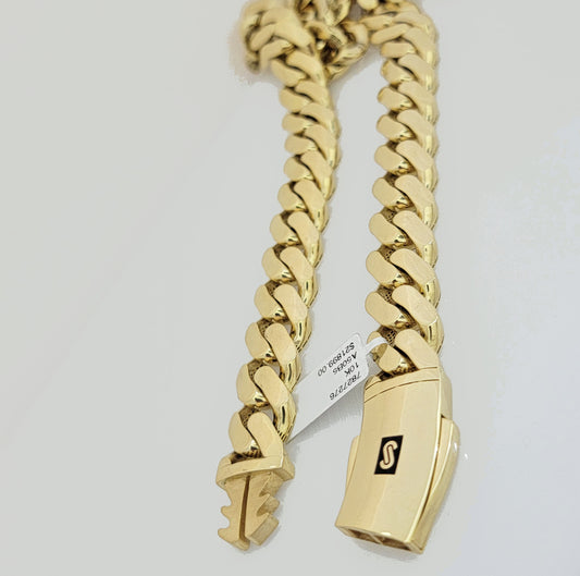 Real 10k Gold Chain Monaco Link Necklace 26 inch 15mm THICK 10KT For Men's