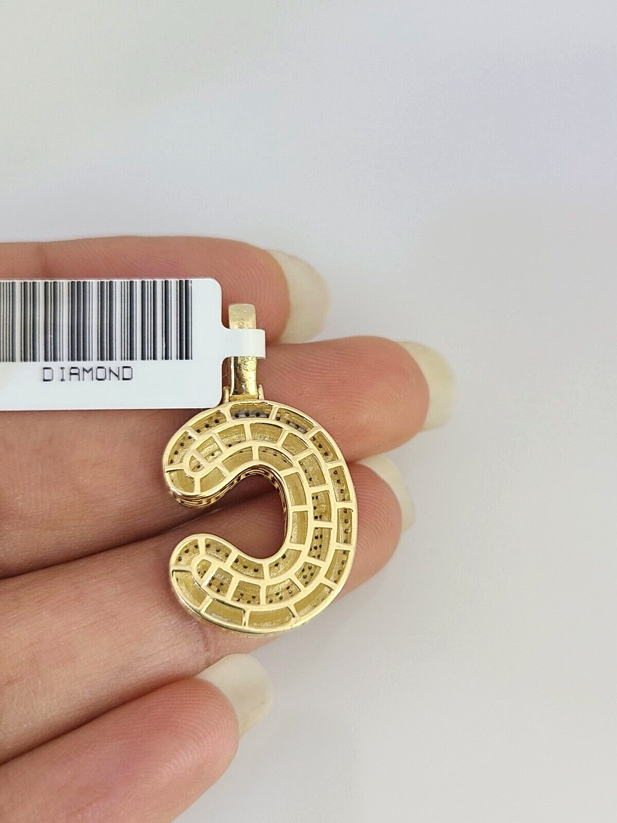 10K Solid Gold Miami Cuban Chain SET Diamond C Initial Charm 18"-26" 2.5mm