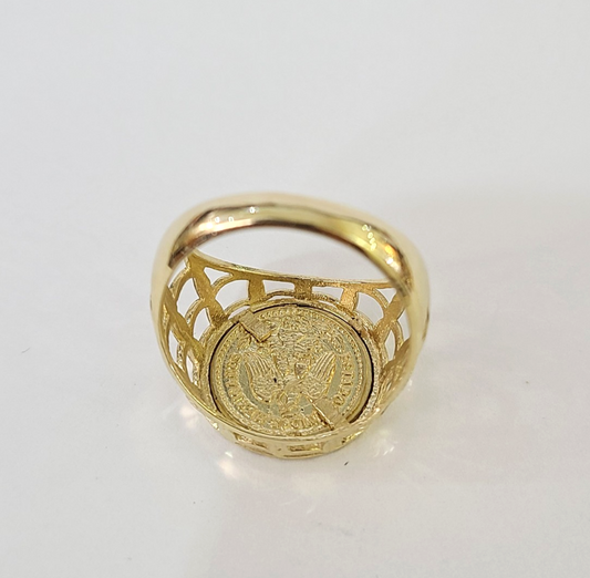 10k 50 Pesos Coin Centenario Ring Yellow Gold Men Real Genuine