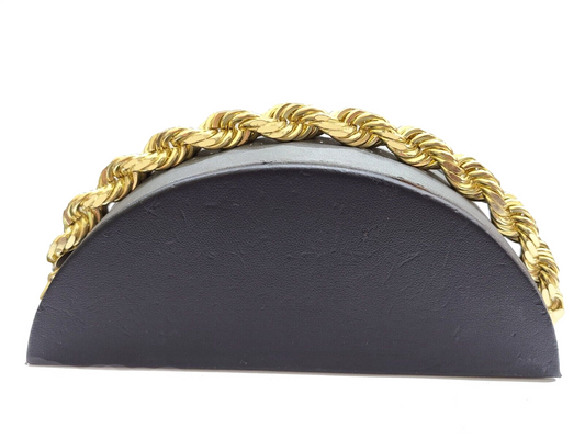 Real 10K Yellow Gold Rope Bracelet 10mm 8 Inch Lobster Lock For mens On Sale