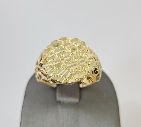 14k Nugget Ring Yellow Gold Women Men Real Genuine 14KT