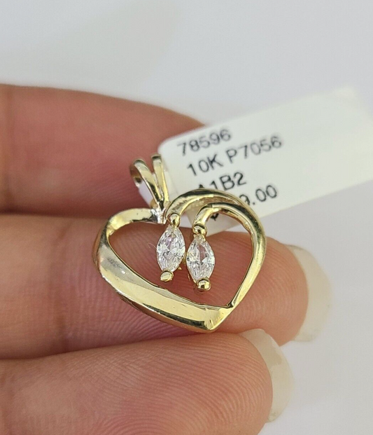 Sold 10K Gold Real Heart Charm Pendant 10kt Genuine For Ladies / Women