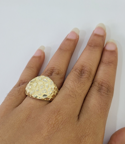 14k Nugget Ring Yellow Gold Women Men Real Genuine 14KT