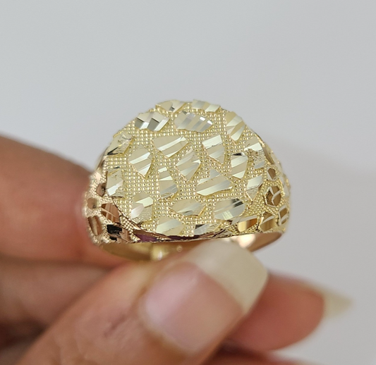 14k Nugget Ring Yellow Gold Women Men Real Genuine 14KT