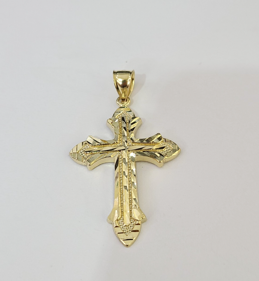 Real 10K Jesus Cross Pendant Yellow Gold Charm Genuine 10kt