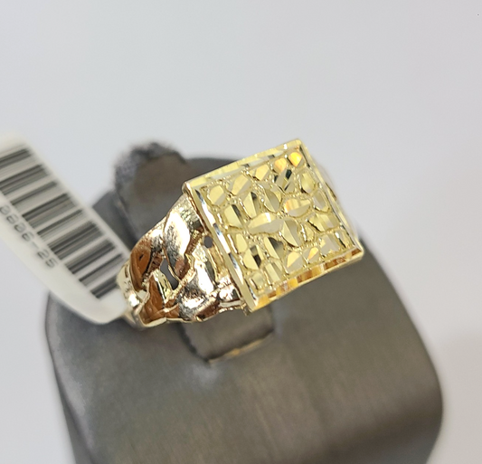 10k Nugget Ring Yellow Gold Women Men Real Genuine 10Kt