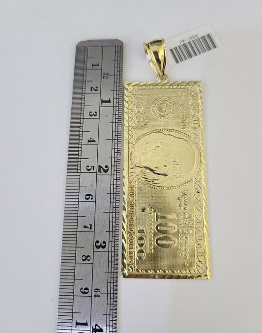 10k Gold Byzantine Necklace Money Dollar Charm 20-30 inch 6mm SET Chain Pendant