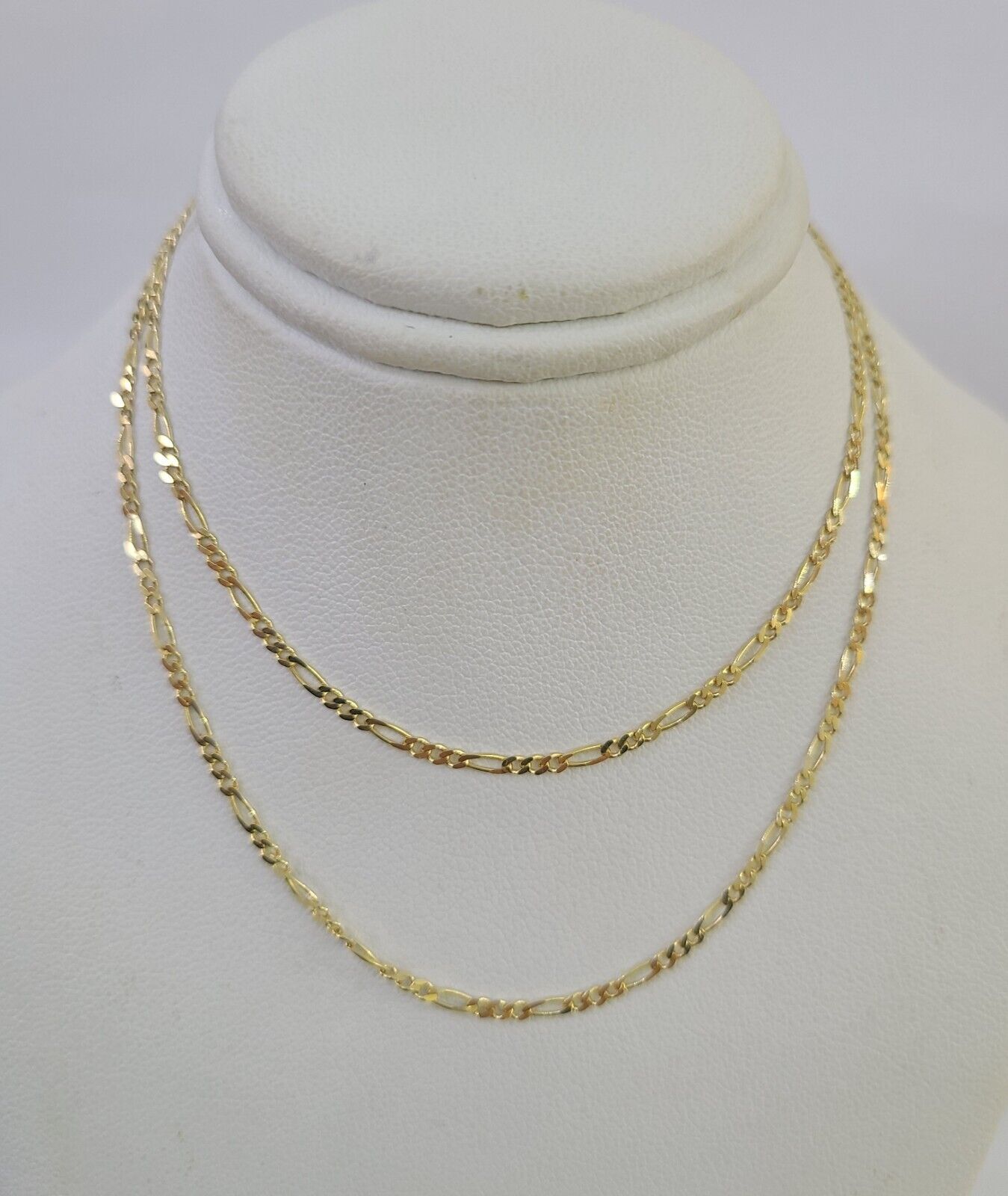 14k Solid Figaro Chain Necklace Yellow Gold 1mm Female 20" Real