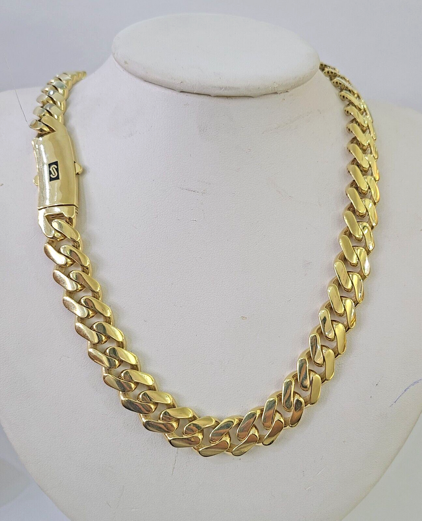 Real 10K Royal Monaco Chain Box Clasp 13mm Gold Necklace 10Kt 24