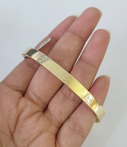 10K Yellow Gold Bracelet Bangle Design REAL Gold Genuine
