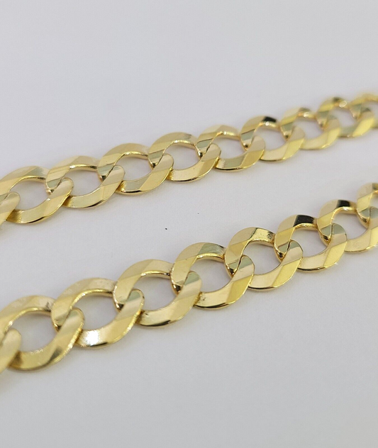 10k Solid Cuban Curb Link Bracelet Gold 8mm 8 Inches Real Yellow Gold