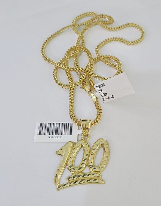 10K Gold Franco Chain 100 Charm Length 18-26 inches 2mm REAL Yellow
