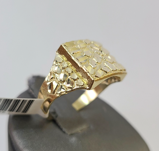 10k Nugget Ring Yellow Gold Women Men Real Genuine 10Kt