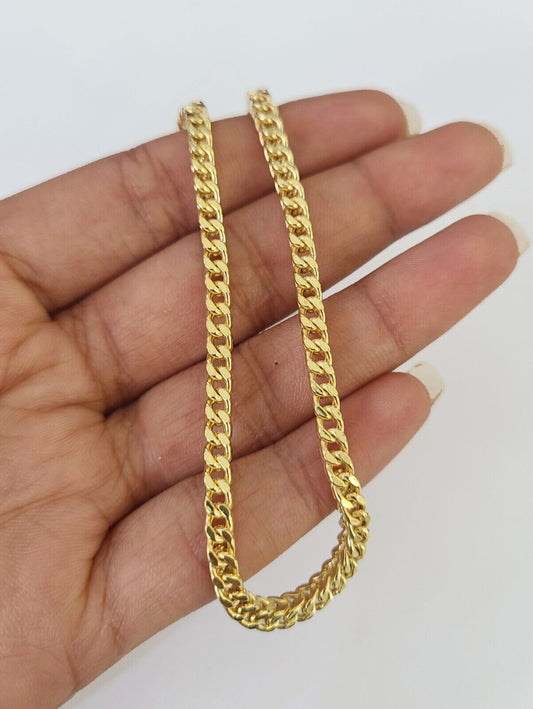 10k Franco Bracelet 4mm 9" Inch Yellow Gold Men Women Link Real 10kt