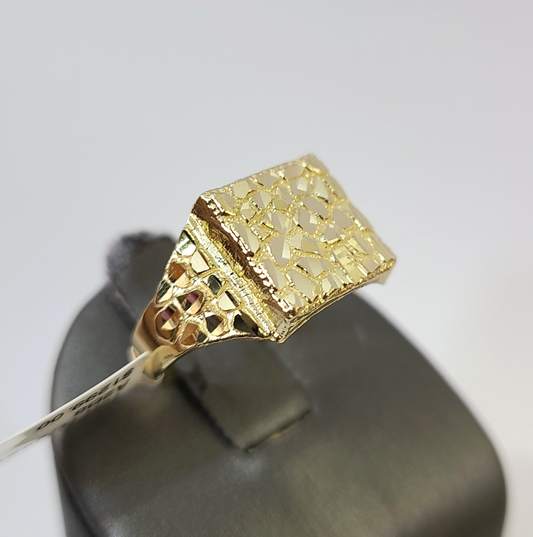 10k Nugget Ring Yellow Gold Women Men Real Genuine 10Kt