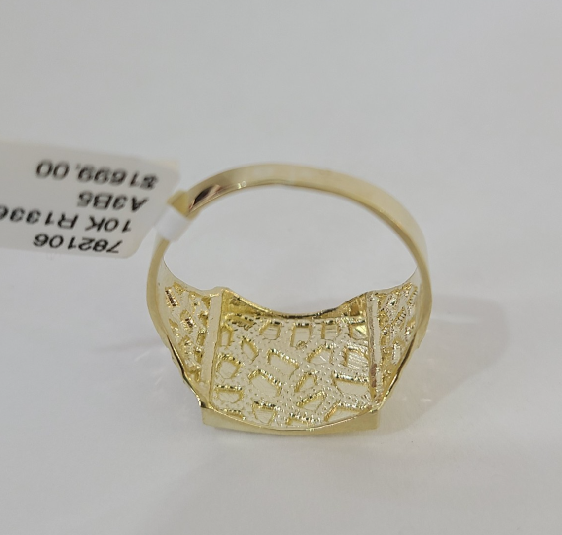 10k Nugget Ring Yellow Gold Women Men Real Genuine 10Kt
