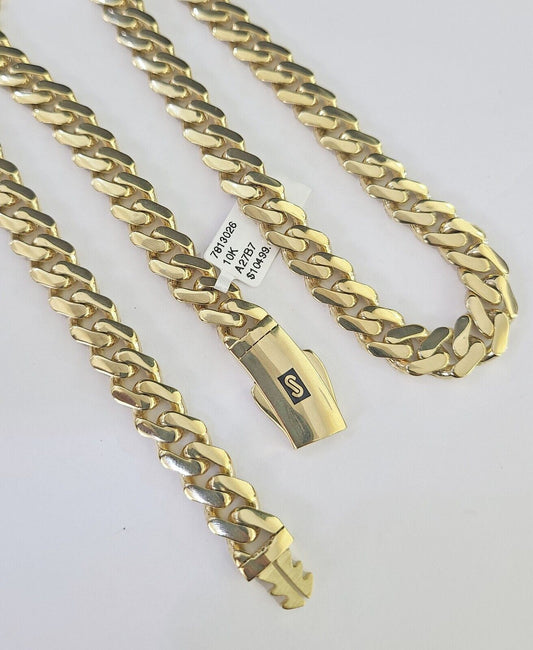 Real 10k Royal Monaco Chain 9mm 20-30 inches Necklace Yellow Gold Box Clasp