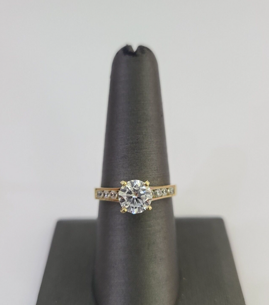 Real 10k Yellow Gold Ring Wedding Engagement Casual 10Kt Genuine For Ladies / Women