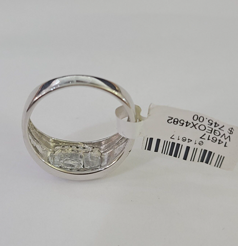 Real 10k DAD Diamond Ring Mens White Gold Size 10 Ring 10kt Genuine