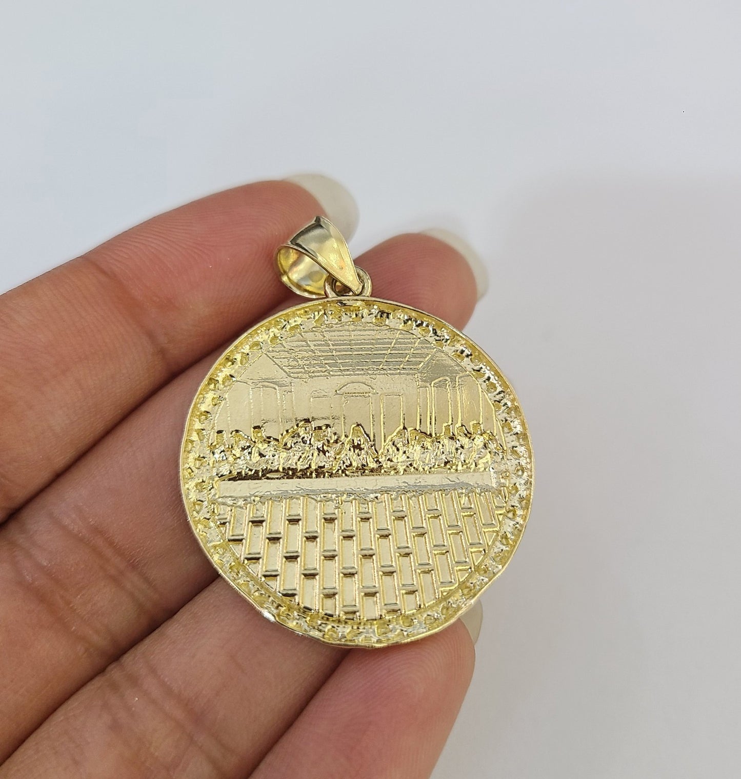 Real 10k Gold Milano Rope Chain Last Supper Necklace SET 5mm 18"-28" Pendant