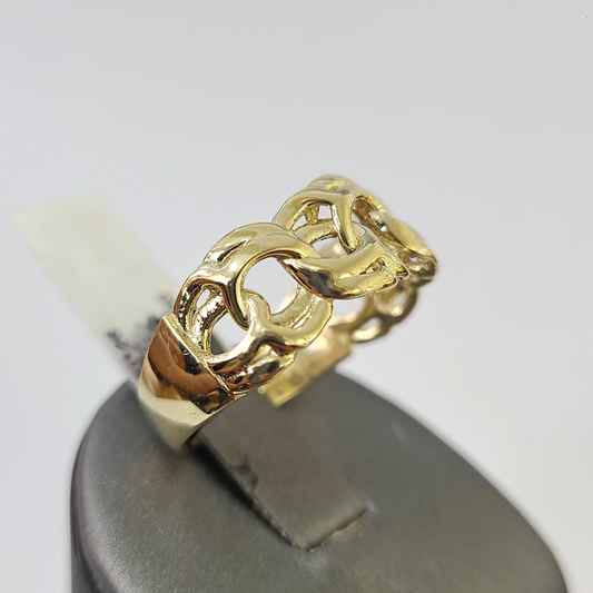 Real 10k Cuban Curb Ring Yellow Gold Women Men Genuine 10Kt