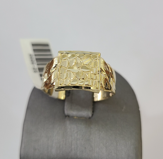 10k Nugget Ring Yellow Gold Women Men Real Genuine 10Kt