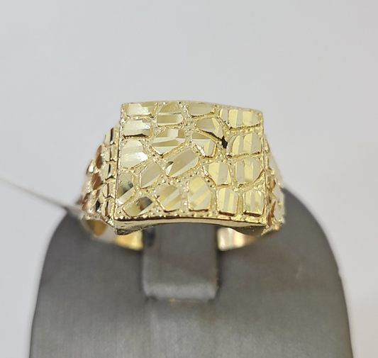 10k Nugget Ring Yellow Gold Women Men Real Genuine 10Kt