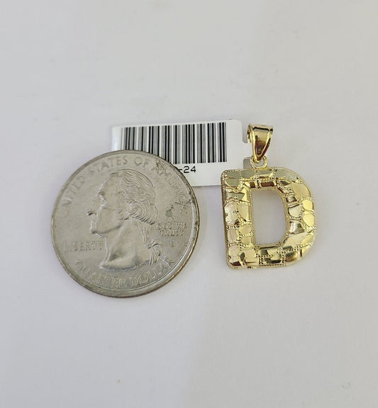 10k Gold Initial D Charm Rope Chain 16"-26" 2.5mm SET Necklace Alphabet Pendant
