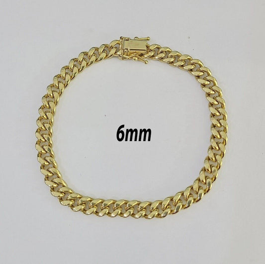 Real 10k Gold Miami Cuban link Bracelet 6mm-9mm 7"-9" 10kt Yellow Gold