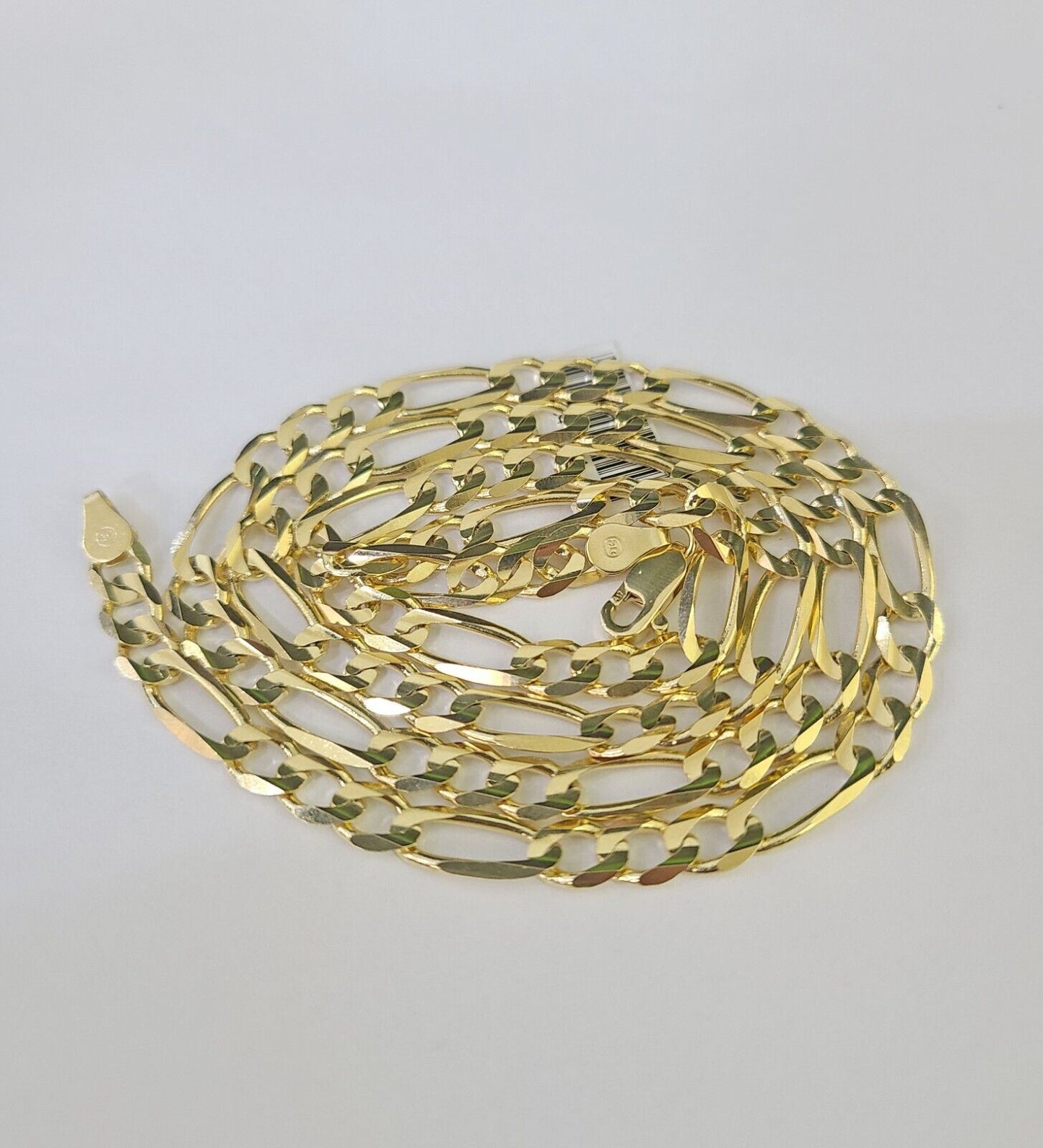 Solid 10k Yellow Gold Figaro Link Chain 5mm 24" Men Women REAL Genuine