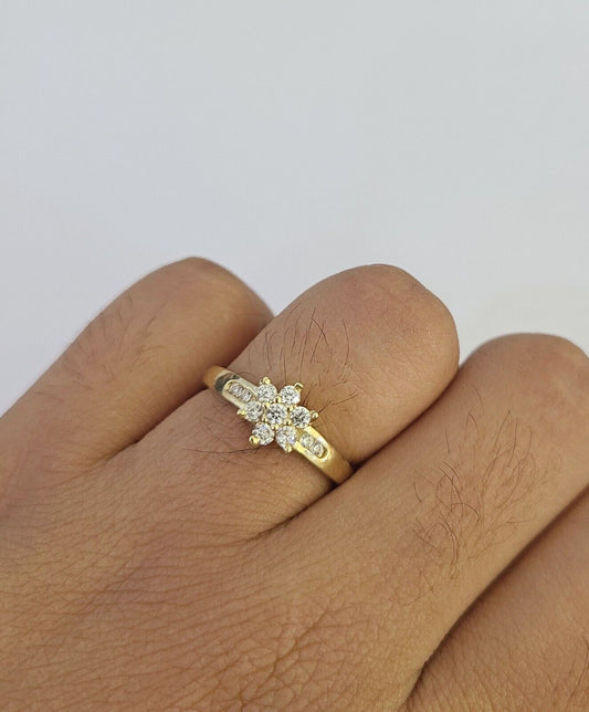 Real 10k Yellow Gold Ring Wedding Engagement Casual 10Kt Genuine For Ladies / Women