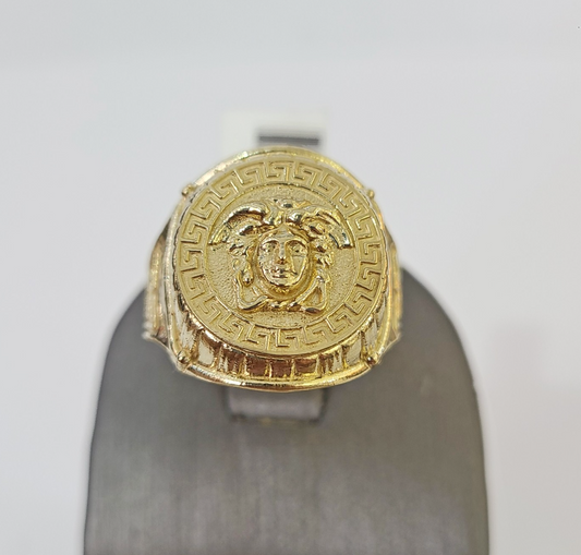 10k Medusa Head Ring Yellow Gold Men Real Genuine