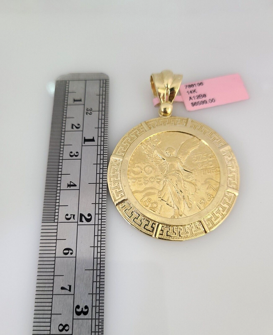 Real 14k Solid Rope Chain 50 Pesos Charm Gold Set 4mm 18"-30" Necklace Pendant