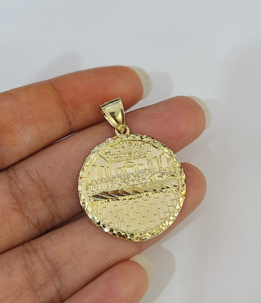 10k Aztec Calendar Charm Pendant Men Women 10kt Real Yellow Gold