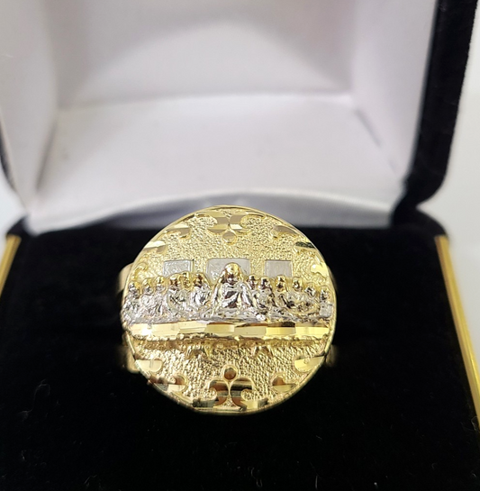 10k Last Supper Ring Yellow Gold Men Real Genuine