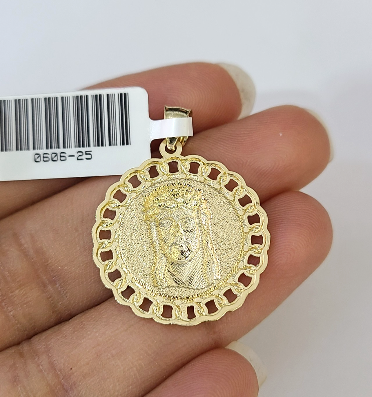 10k Gold Chain Miami Cuban Jesus Head Charm Pendant Set 4mm 18"-28" Necklace