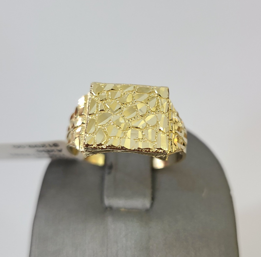 10k Nugget Ring Yellow Gold Women Men Real Genuine 10Kt