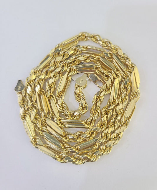 Real 10k Milano Rope Chain Necklace Yellow Gold 5mm 22"