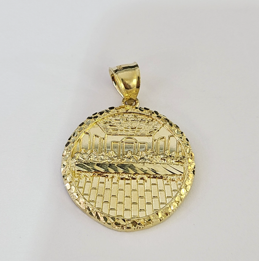 10k Aztec Calendar Charm Pendant Men Women 10kt Real Yellow Gold