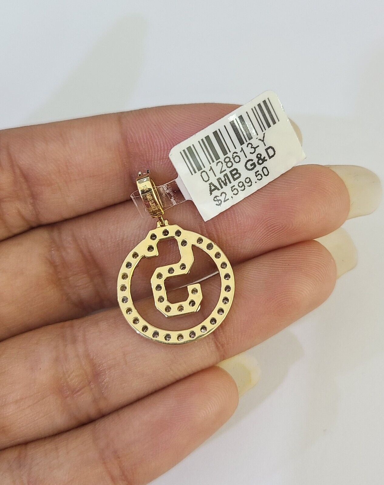 10k Diamond S Charm Pendant Initial Alphabet Letter Real Genuine Yellow Gold