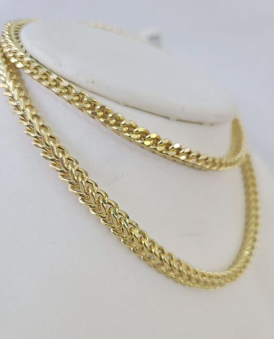 Real 10k Franco Chain Yellow gold 4mm 20" necklace lobster lock
