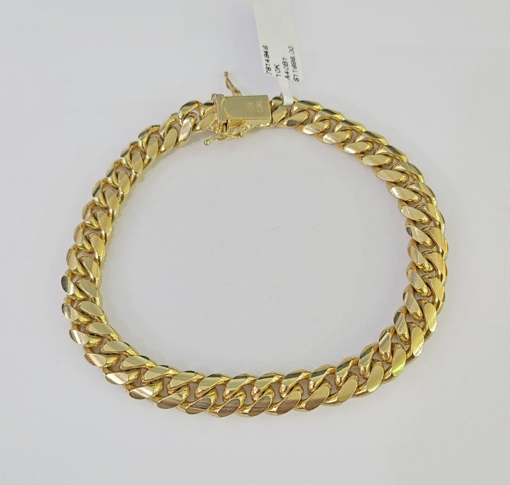 Real 10k Miami Cuban Link Bracelet Gold 8mm 8.5