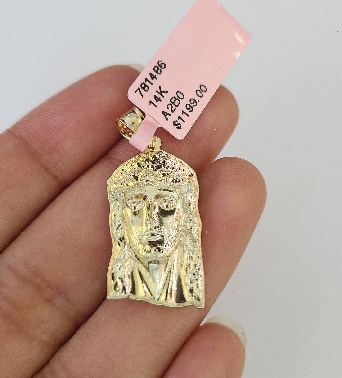 14k Miami Cuban Chain Jesus Head Charm Pendant 2mm 18"24" inch SET Necklace