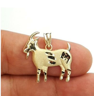 10K Yellow Gold GOAT charm pendant Real