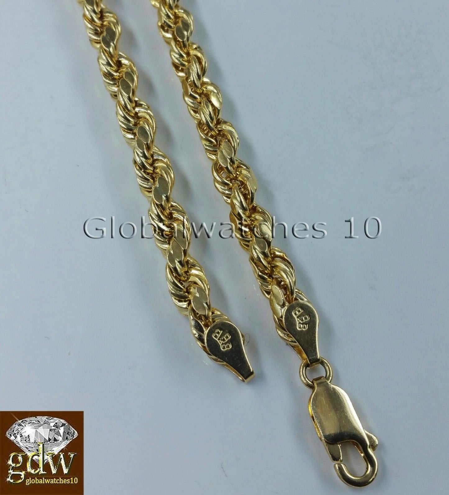 Real Mens 10k Gold 28" Inch Rope Chain & Egyptian Pharaoh Head Charm Pendant.