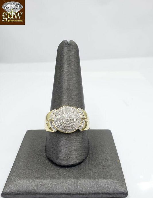 Mens REAL 10k Yellow Gold 1/3CT Natural Diamond Ring Band SIZE 10 Casual Pinky