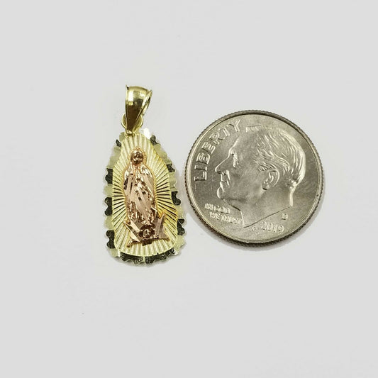 10k Yellow Gold Virgin Mary Charm Rope Chain 18" 20" 22" 24" 26" REAL 10kt