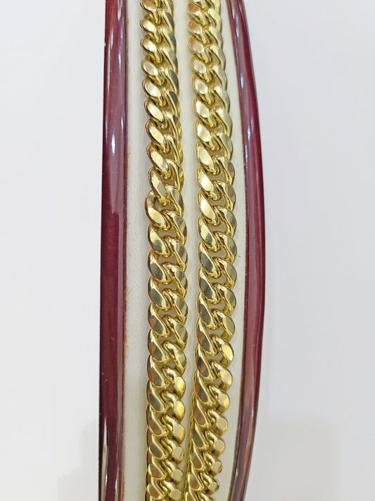 Real 14k Gold Miami Cuban Link Chain Necklace 9mm 24 inches Box lock 14kt