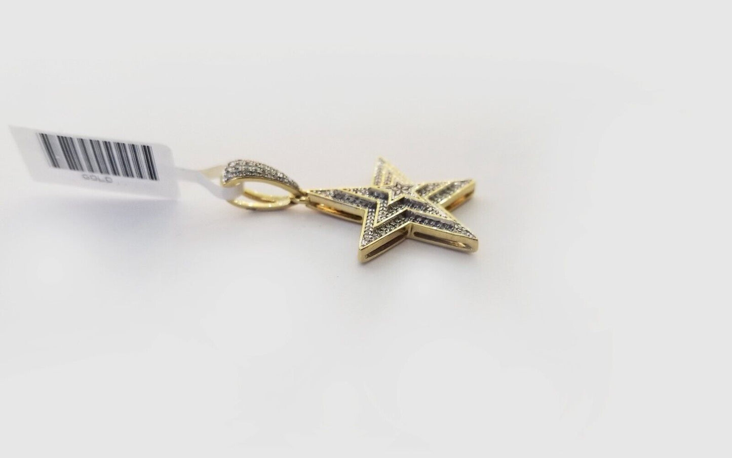 10k Real Gold Men Layer Star Pendant Genuine Diamonds 10kt Gold Star Charm