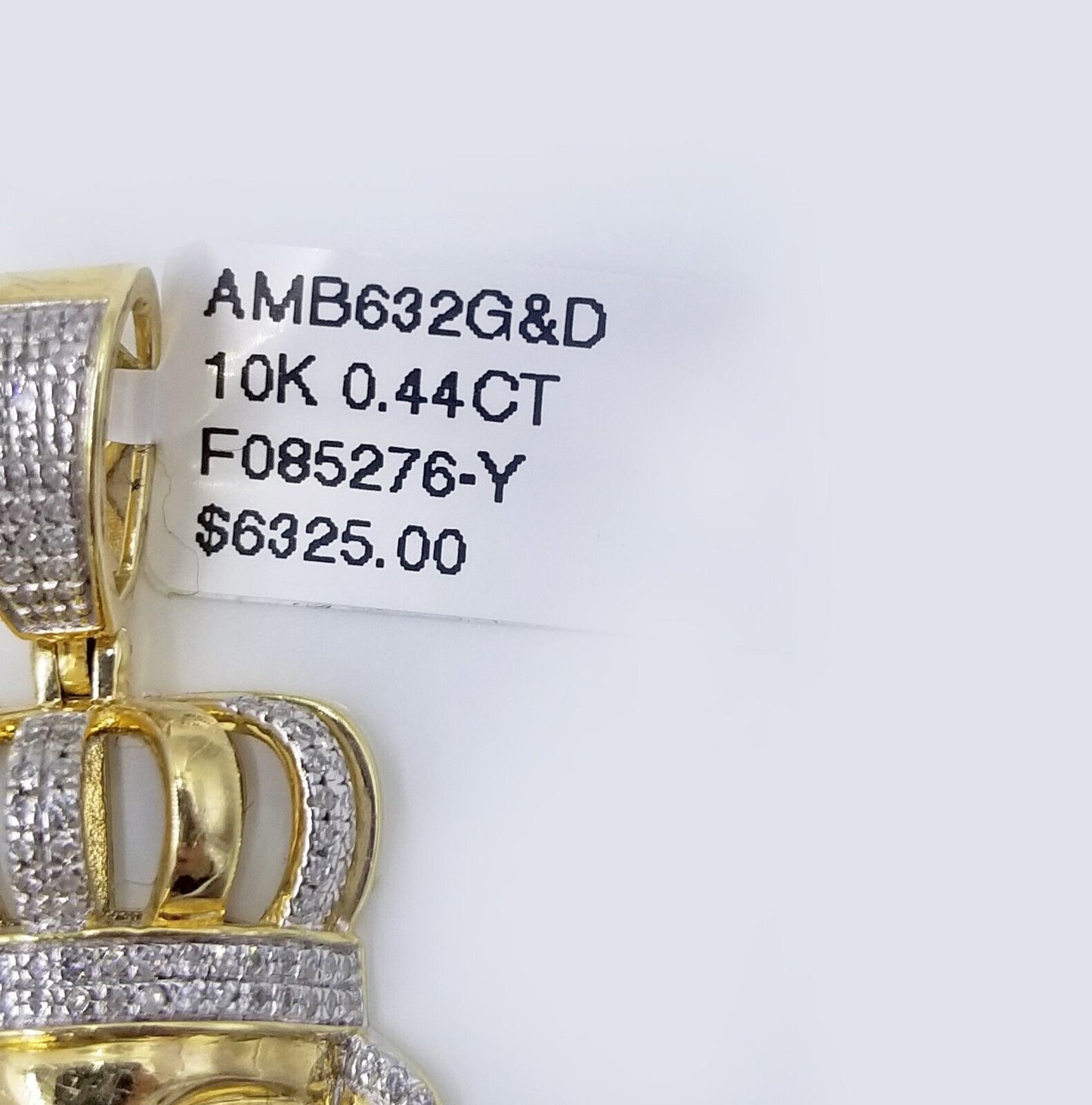 Real 10K Yellow Gold Diamond King Lion Head Pendant Charm Genuine